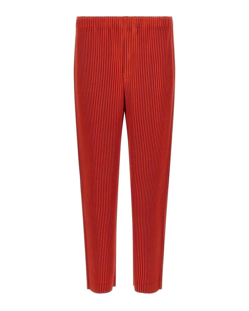 Homme Plissé Issey Miyake Red Monthly Colors September Pants for men