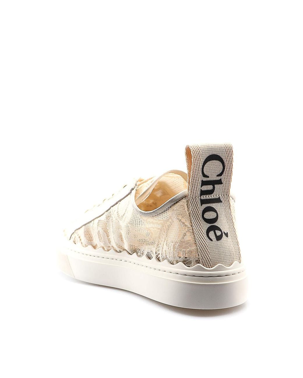 Chloé Natural Lauren Lace Sneakers