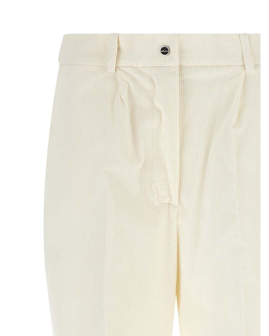 Kiton White Corduroy Pants