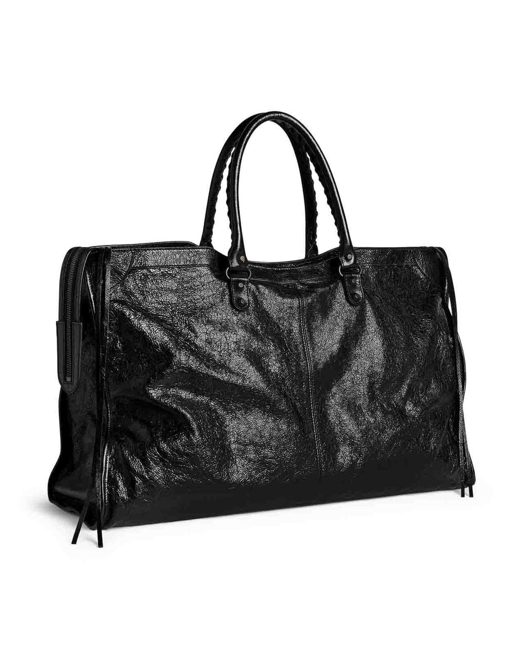 Balenciaga Black Le City Leather Travel Bag for men