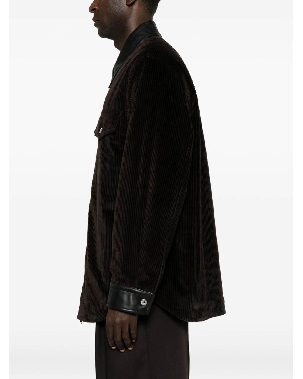 Bottega Veneta Black Cotton Corduroy Shirt Jacket for men