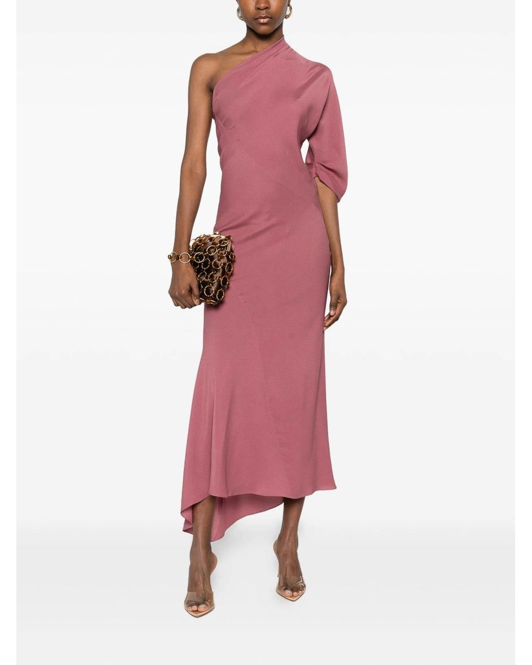 Cortana Pink Aldara Silk Long Dress