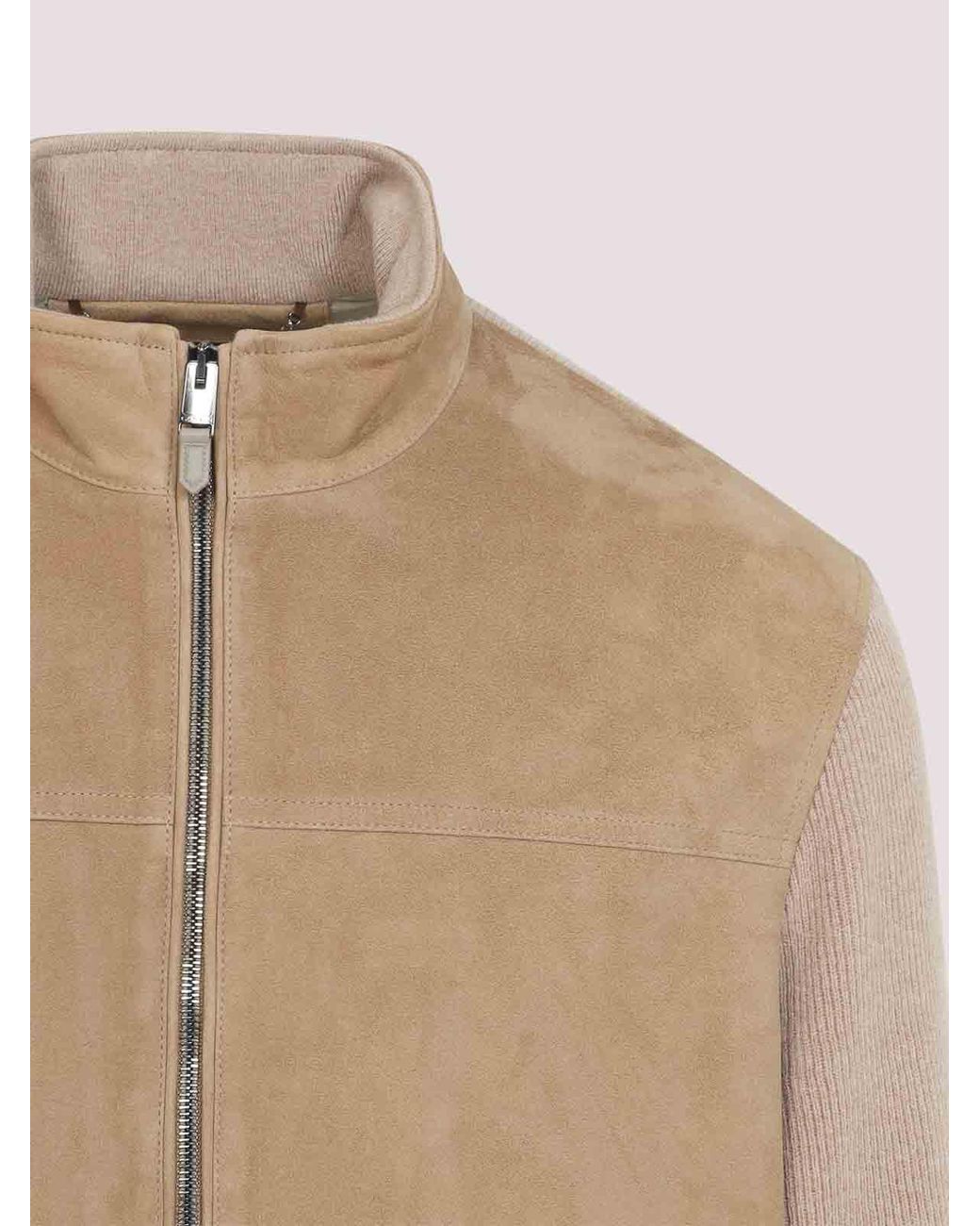 Chaqueta Bomber Canali de hombre de color Natural