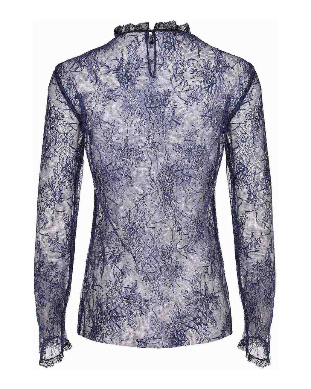 Alberta Ferretti Blue Shirt Made Of Lace