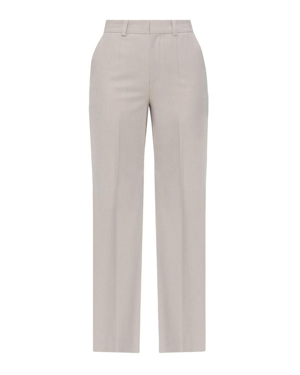 Victoria Beckham Gray Wide Leg Tailored Trousers