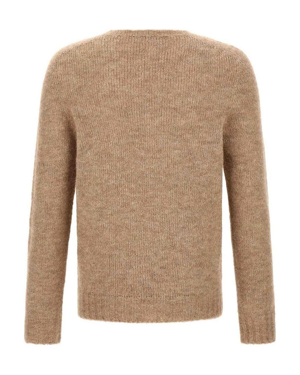 Oliver Lattughi Natural Crew-Neck Sweater for men