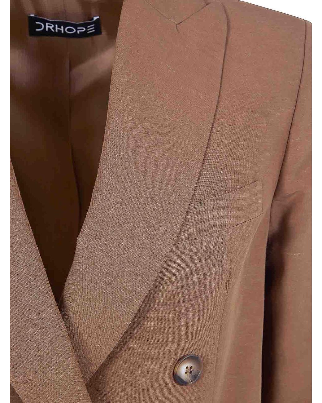 DR. HOPE Brown Double Breasted Blazer Jacket
