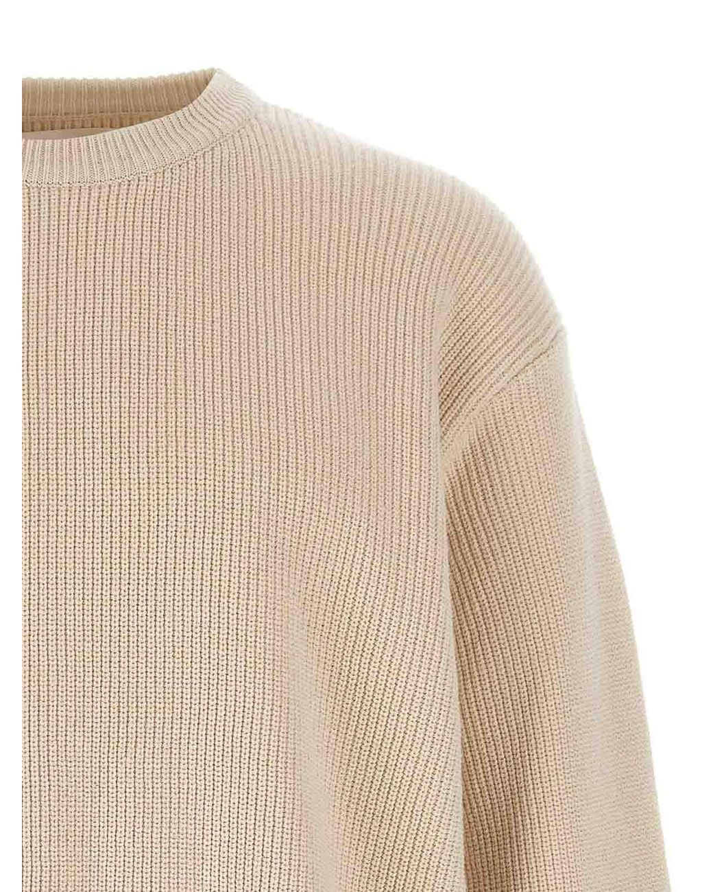 Jil Sander White Zip Sweater for men