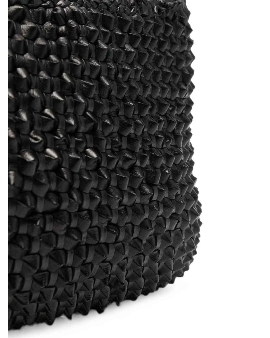 Dragon Diffusion Black Santa Croce Big Woven Leather Bag