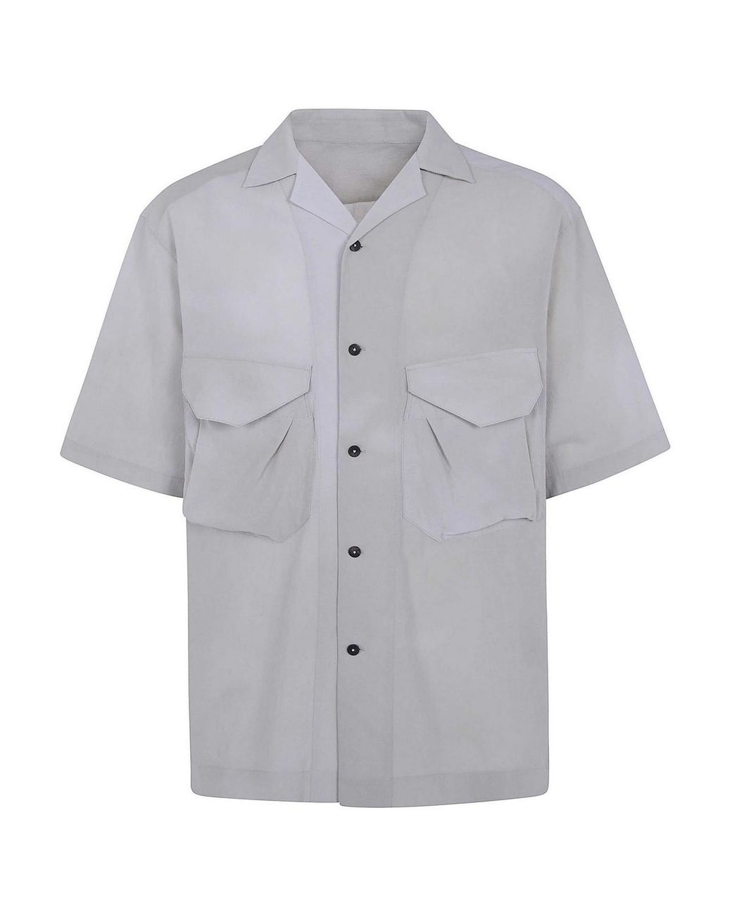 Ziggy Chen Gray Large Pocket Short Sleeves Shirt for men