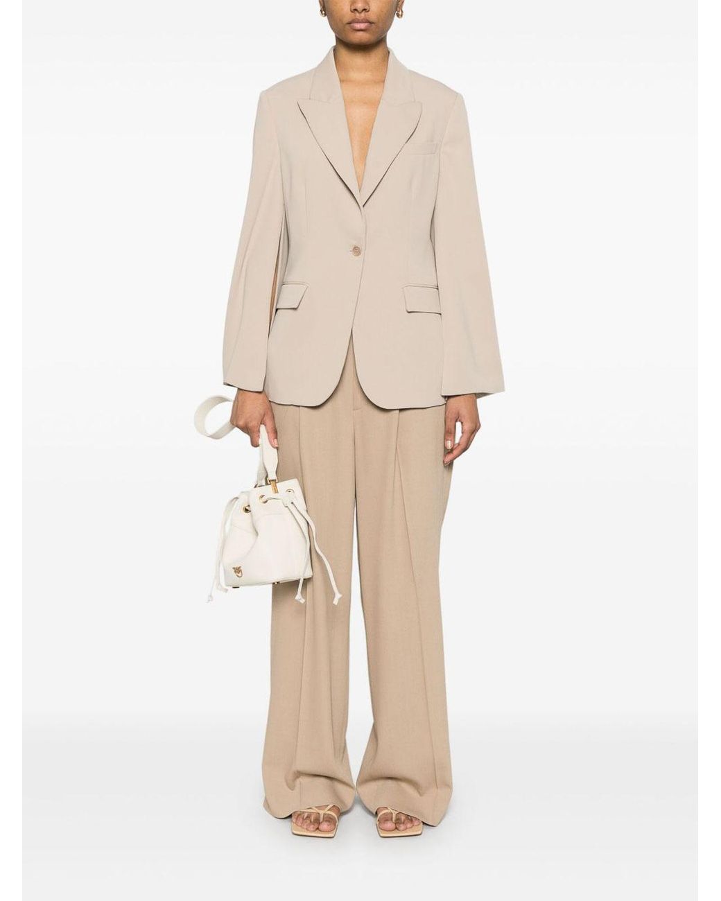 P.A.R.O.S.H. Natural Single-Breasted Blazer Jacket