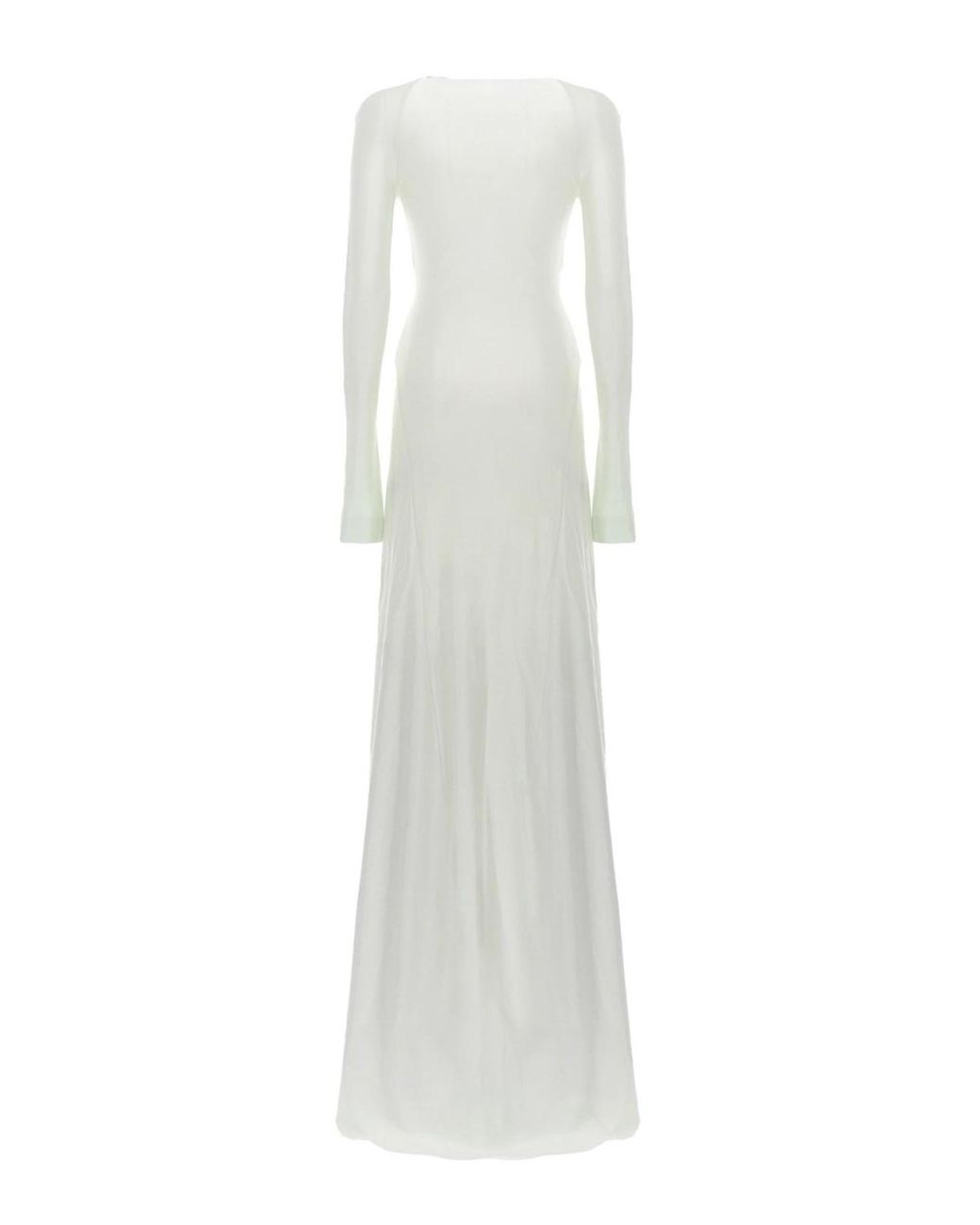 Victoria Beckham White Twist Waist Long Dress