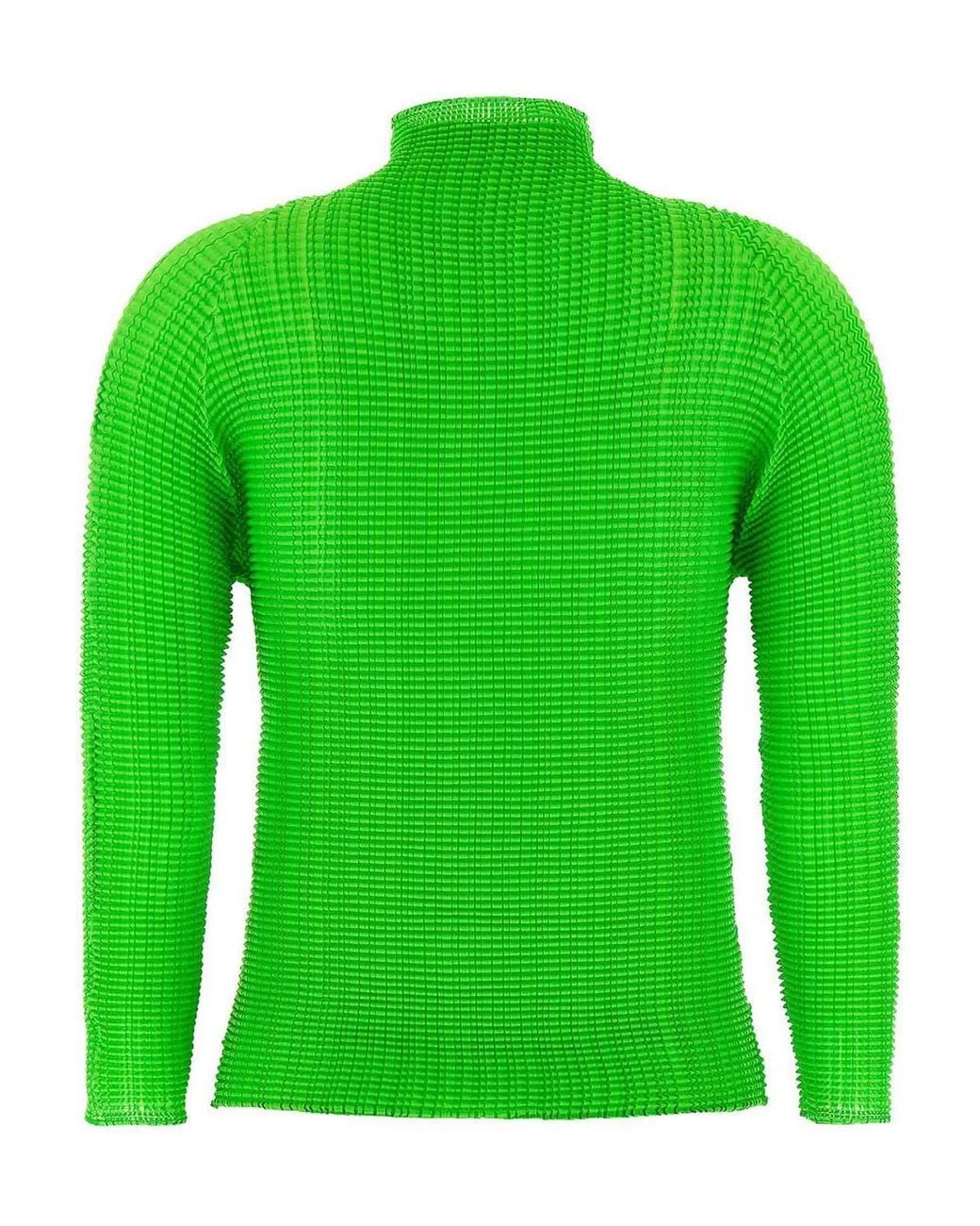 Issey Miyake Green 'Wooly Pleats-68' Blouse