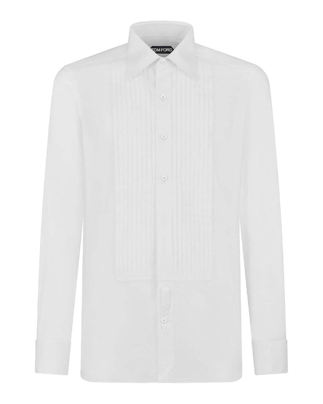 Tom Ford White Cocktail Voile Slim Fit Evening Shirt for men