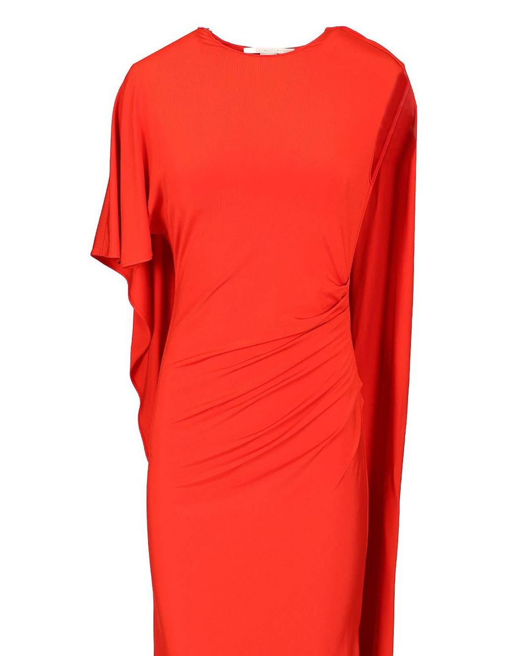 Stella McCartney Red Asymmetrical Cape Maxi Dress