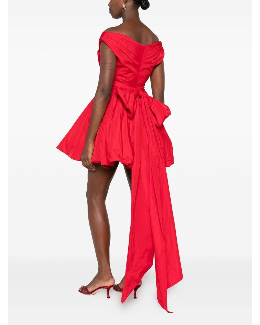 Blumarine Red Short Dress With Bow