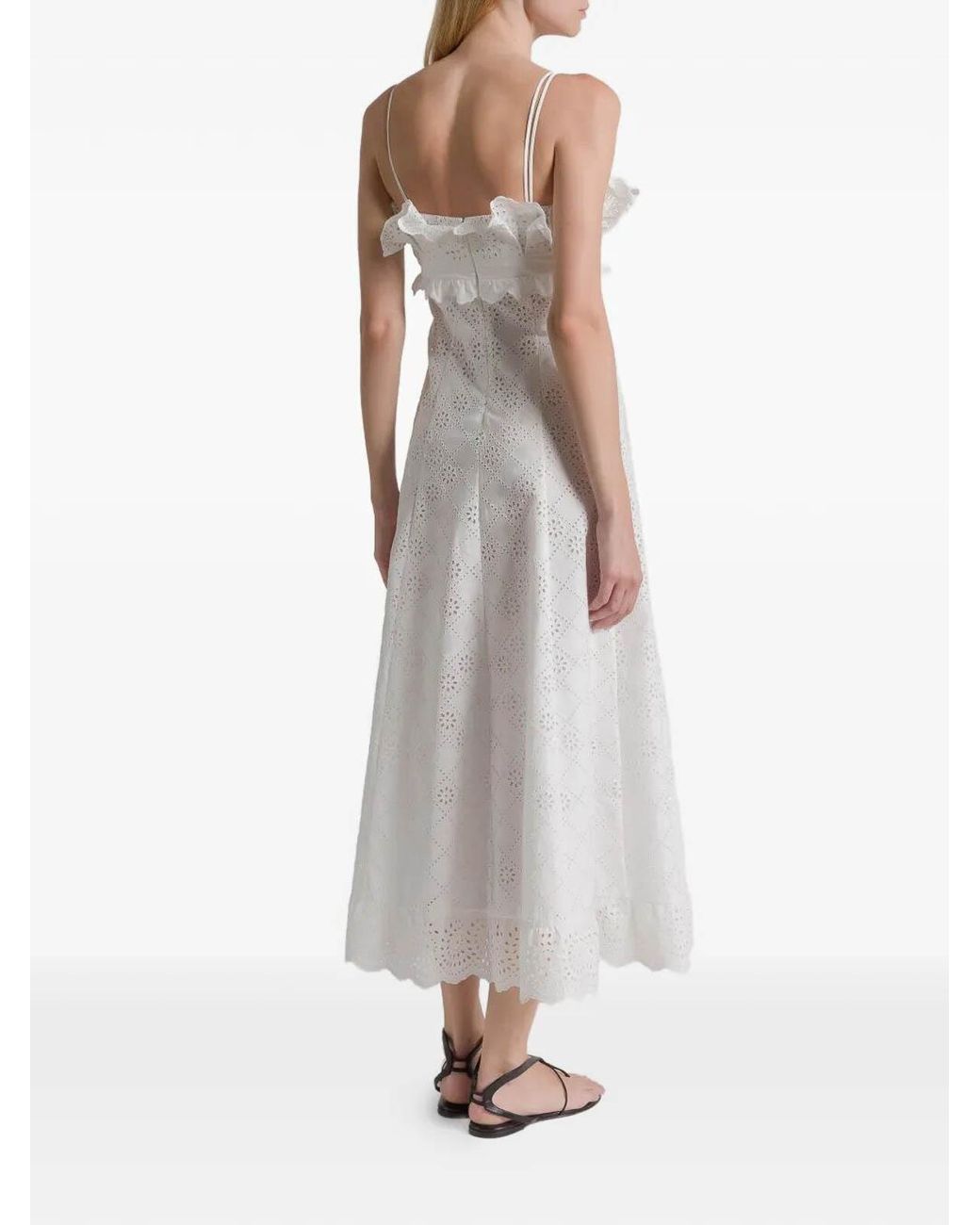 Alberta Ferretti White Sangallo Dress