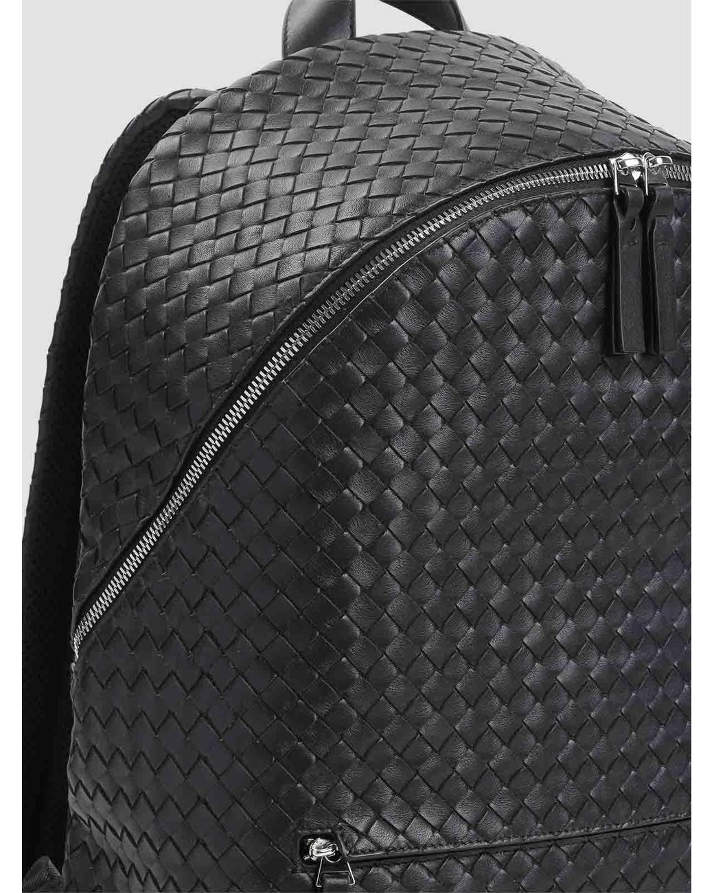 Bottega Veneta Black Intrecciato Backpack for men