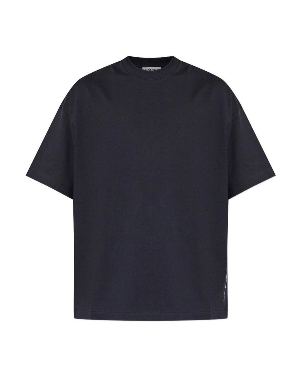 Jil Sander Blue Boxy Cotton T-Shirt With Logo for men