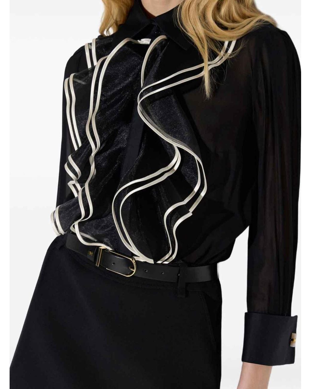 Elisabetta Franchi Black And Butter Two-Tone Shirt