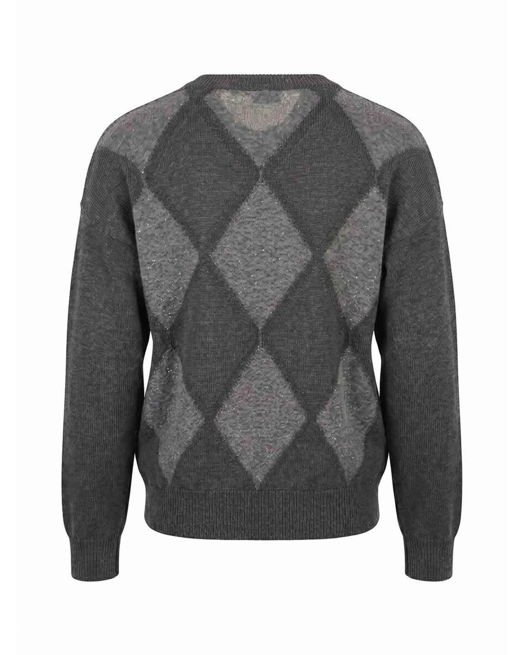 Peserico Gray Round Neck Sweater