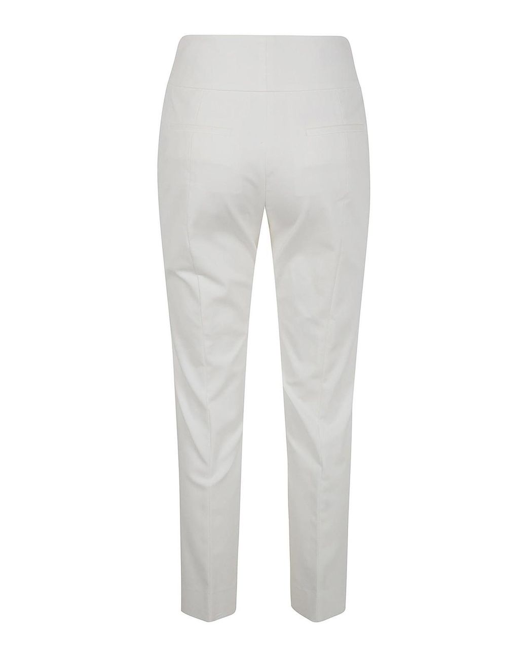 Peserico Gray High-Waisted Straight-Leg Trousers