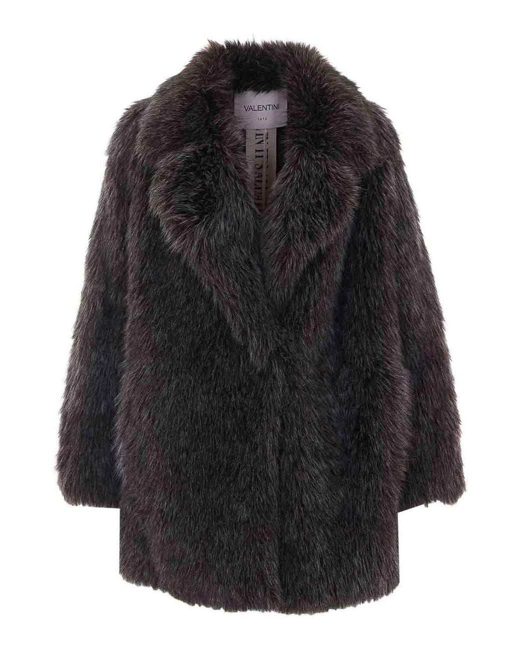 VALENTINI 1972 Black Faux Fur Jacket