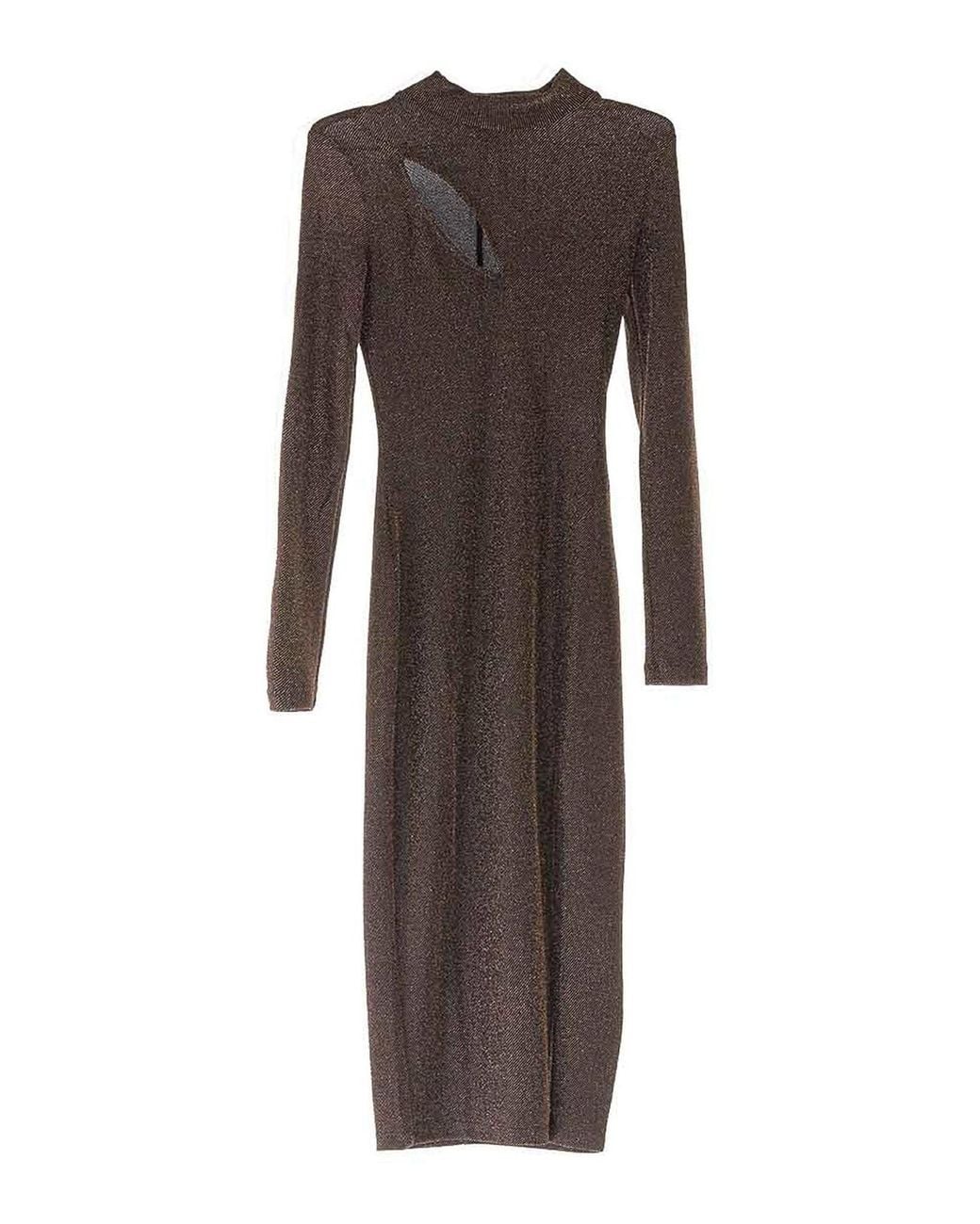 Just Cavalli Brown Long Sleeves Dress