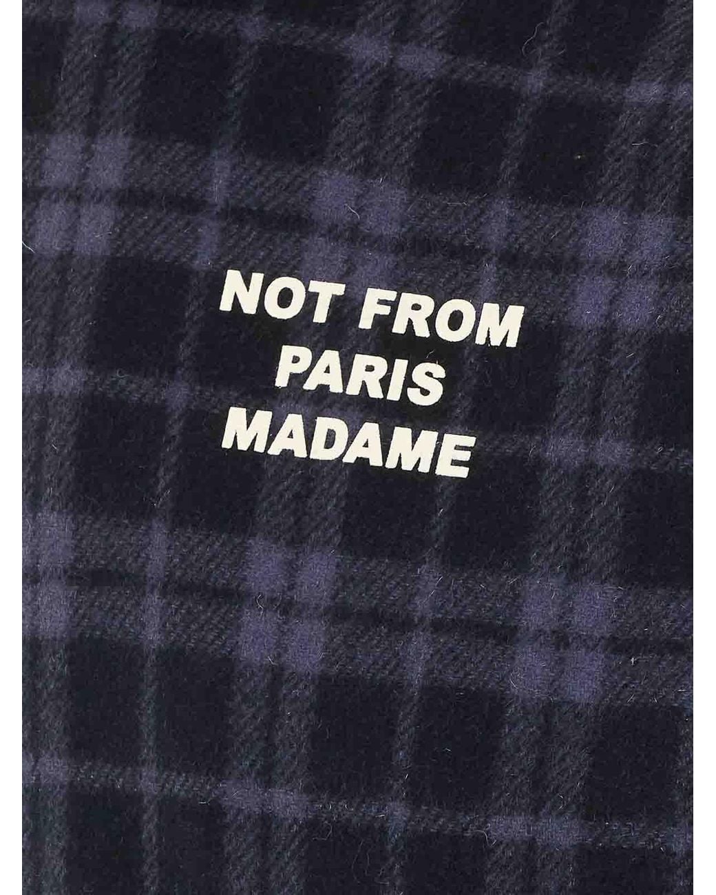Drole de Monsieur Blue Check Flannel Slogan Jacket for men