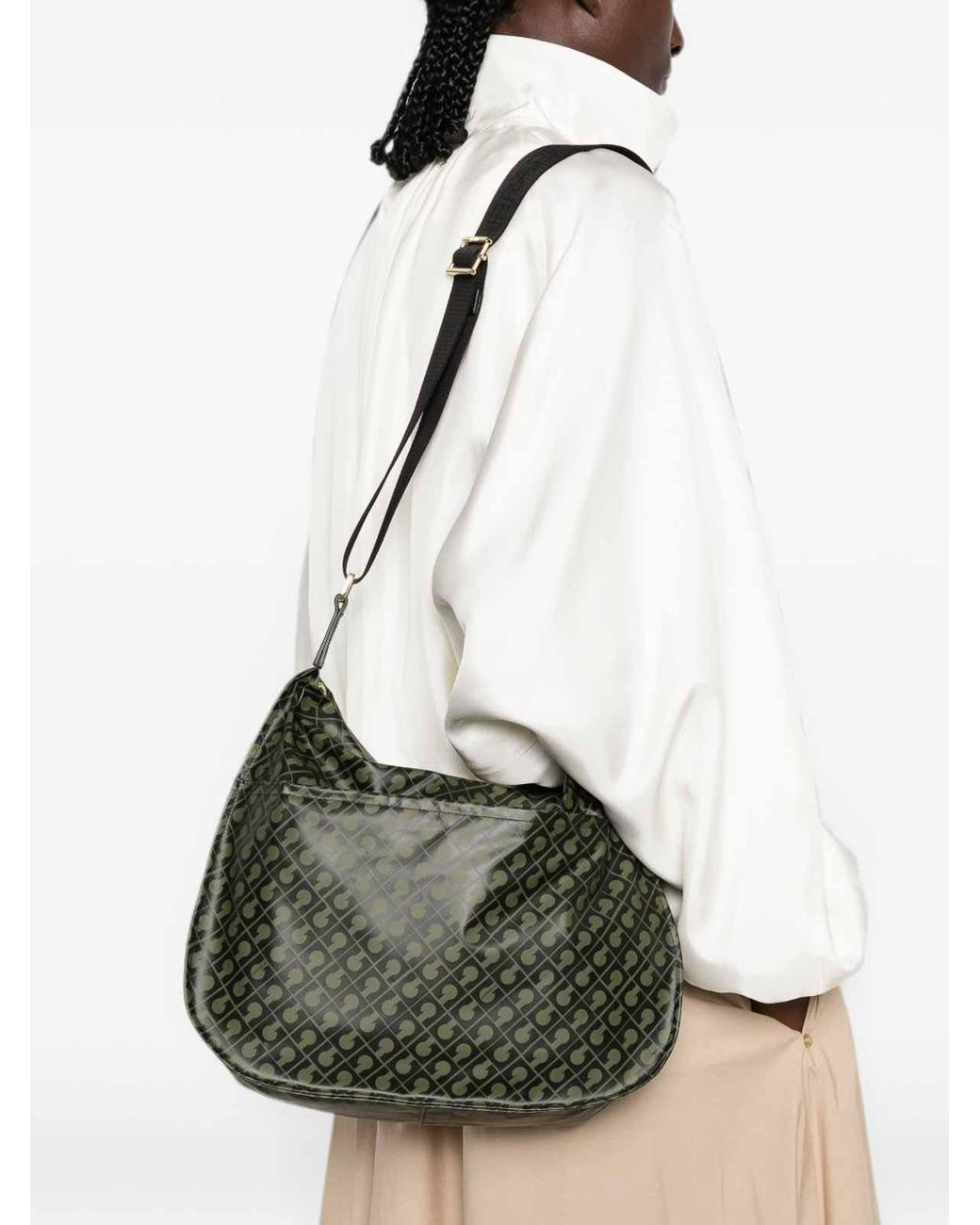 Gherardini Black Forest Shoulder Bag With All-Over Logo