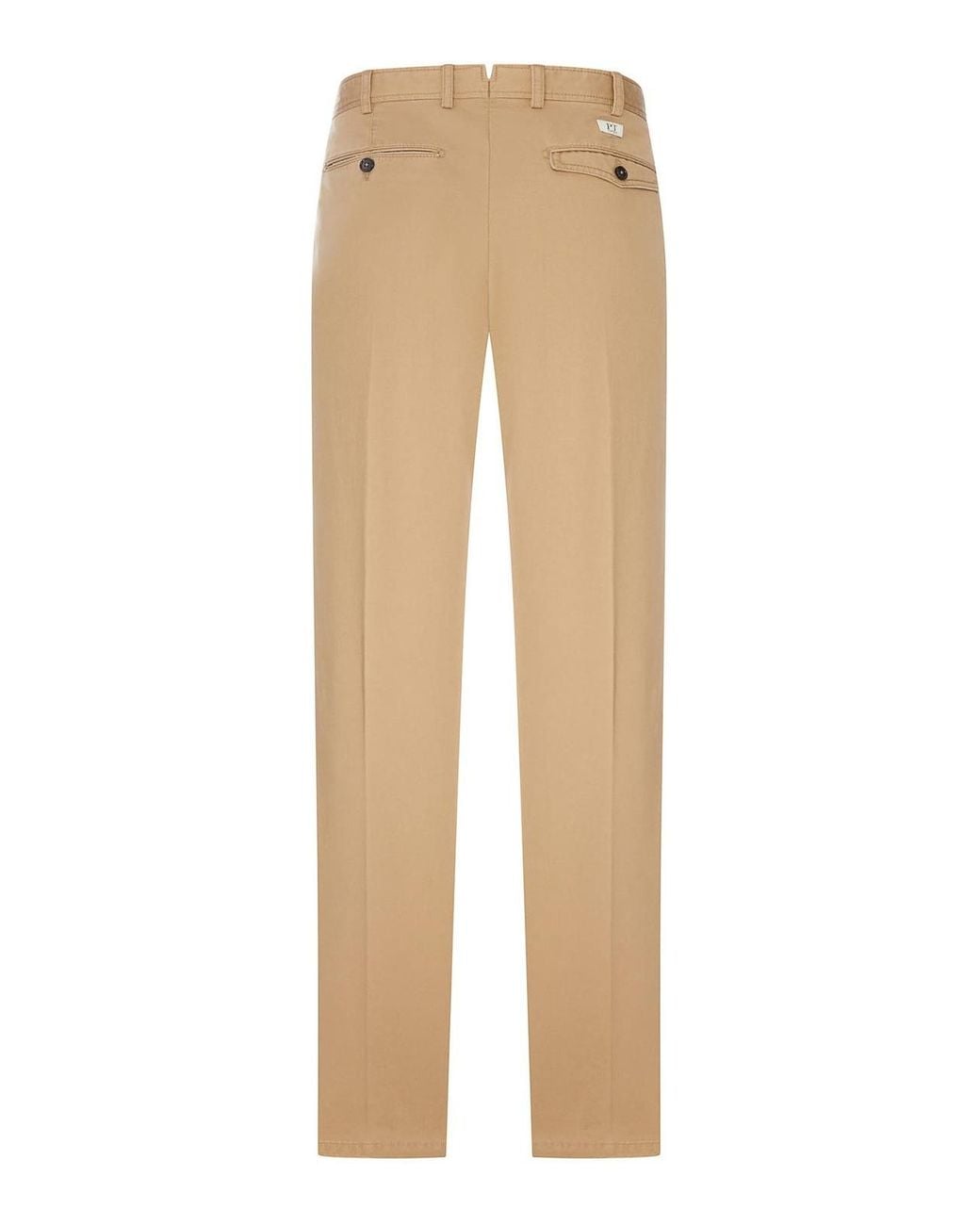PT Torino Natural Cotton Chino Trousers With Ironed Crease for men