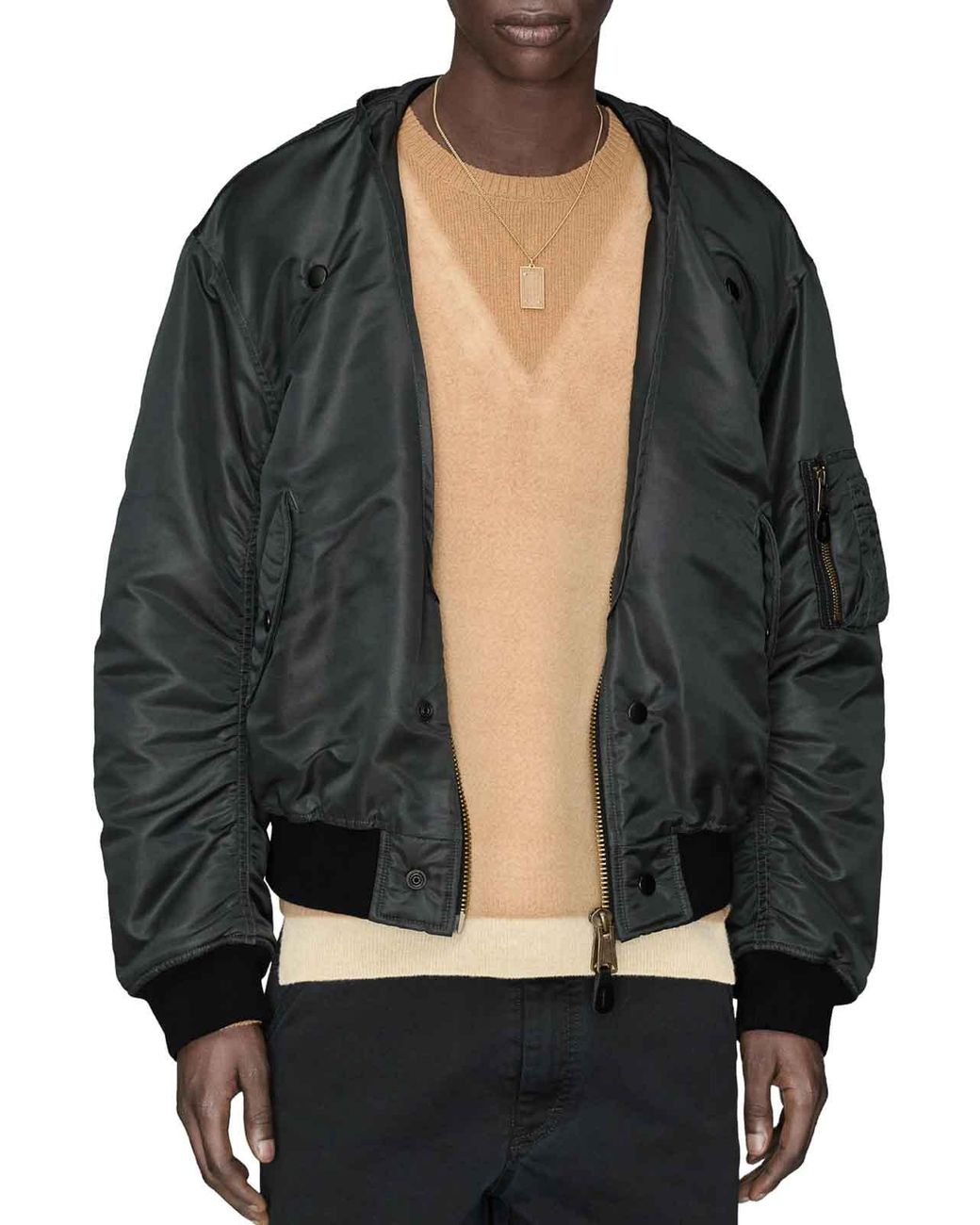 Maison Margiela Black Reversible Nylon Bomber for men