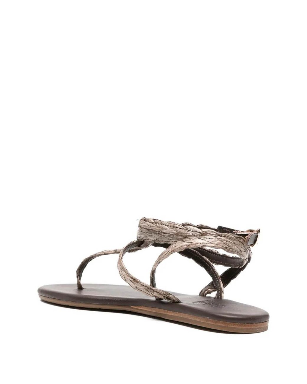 Ancient Greek Sandals Brown Kalamida Flat Sandals