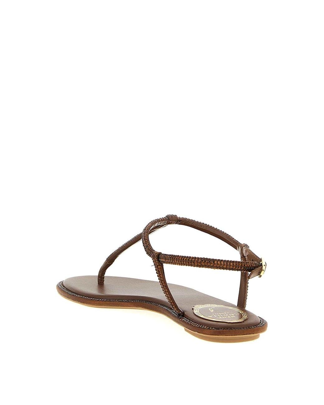 Rene Caovilla Brown Diana Sandals