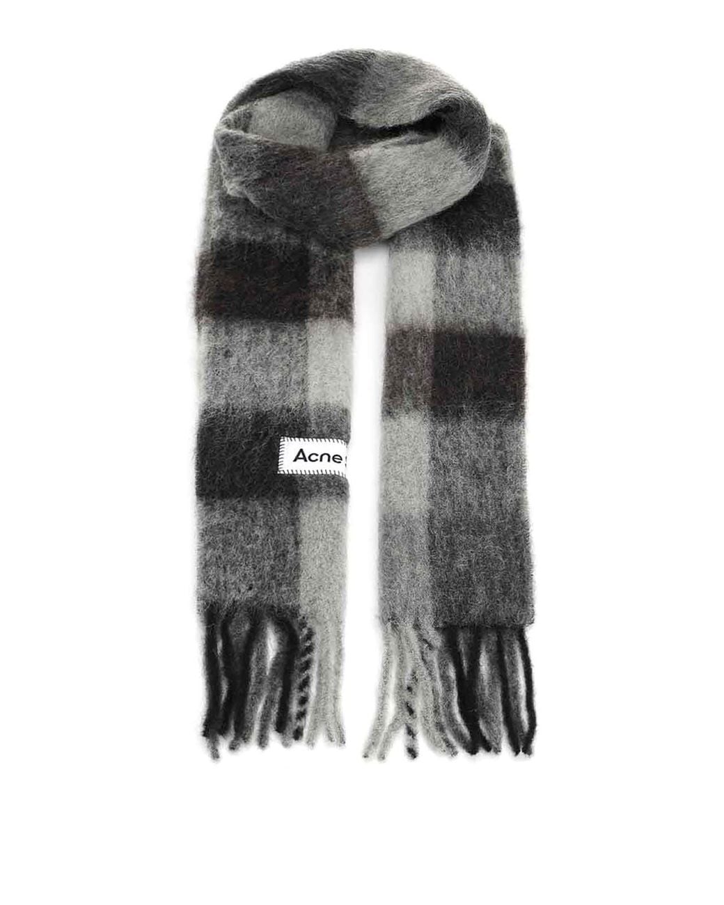 Acne Gray Fringed Scarf