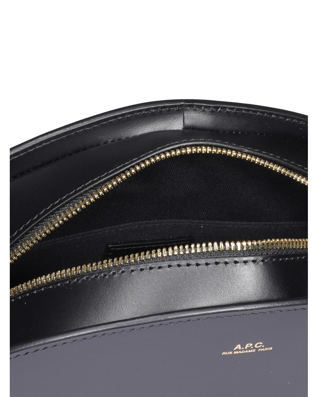 A.P.C. Black Demi-Lune Leather Bag