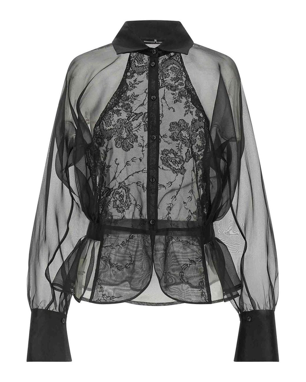 Ermanno Scervino Black Silk And Lace Shirt