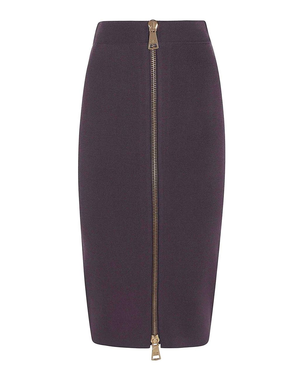 Elisabetta Franchi Purple Knitted Midi Skirt
