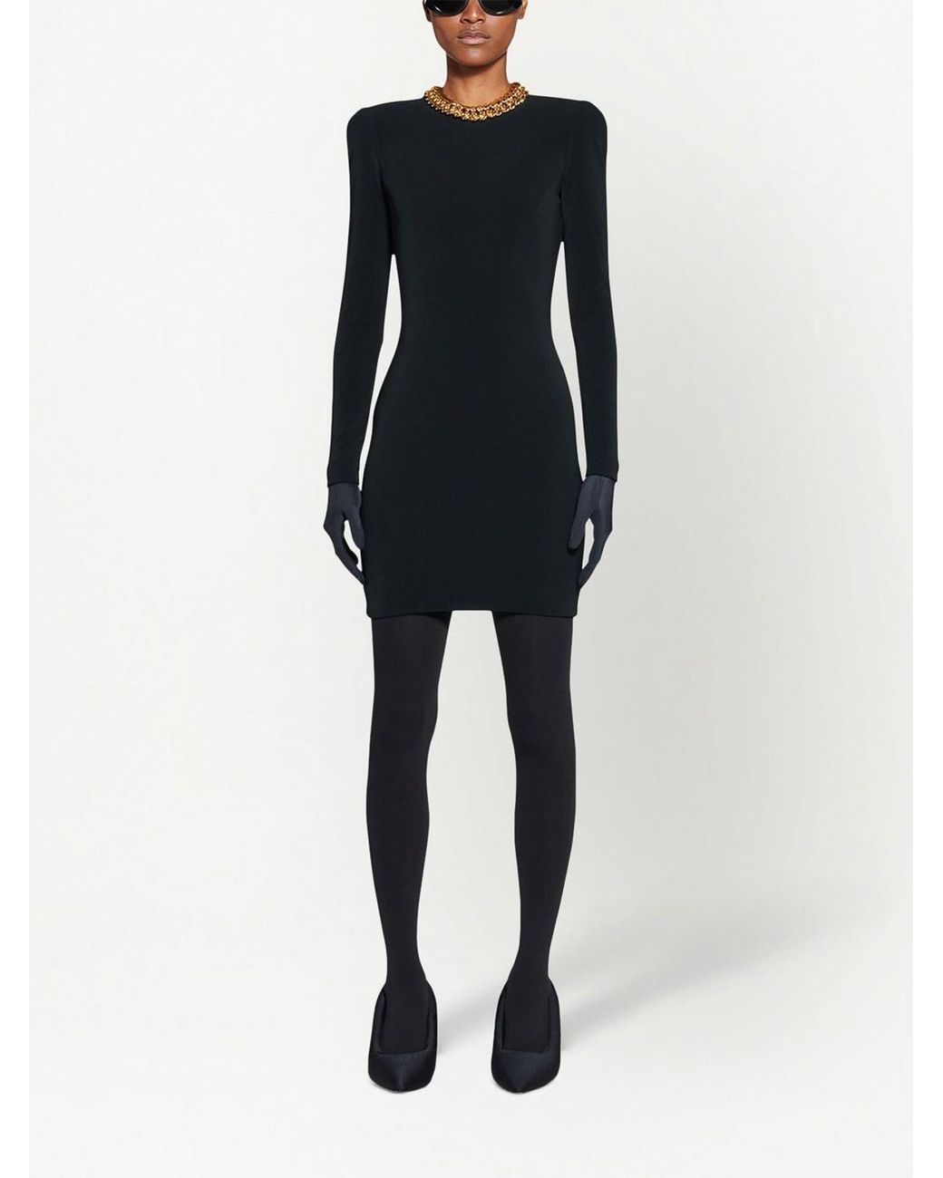 Balenciaga Black Fitted Mini Dress