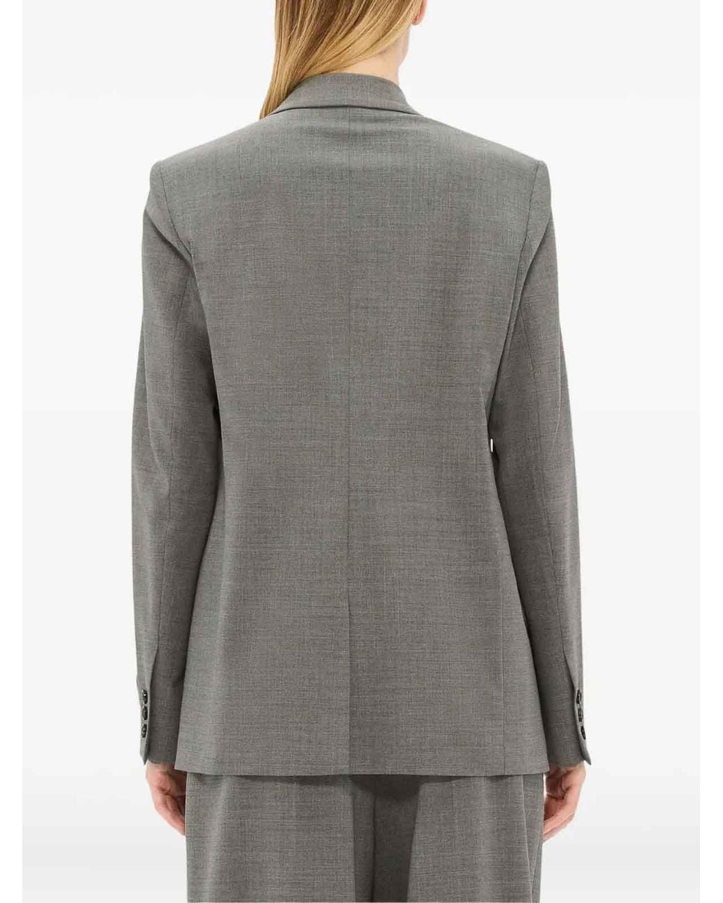MSGM Gray Single-Breasted Blazer