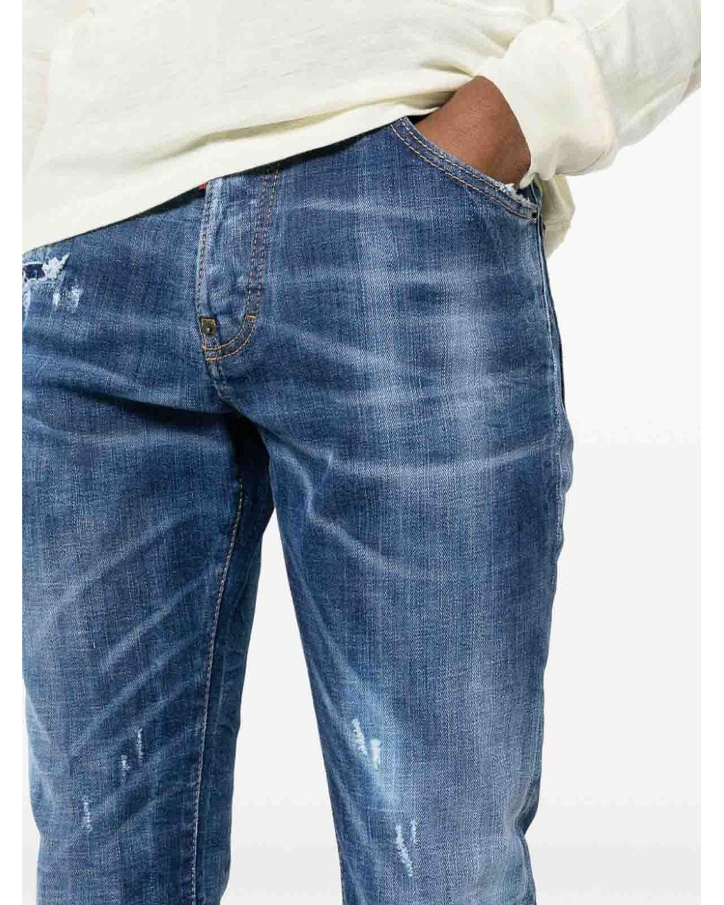 DSquared² Blue Mustache Effect Jeans for men