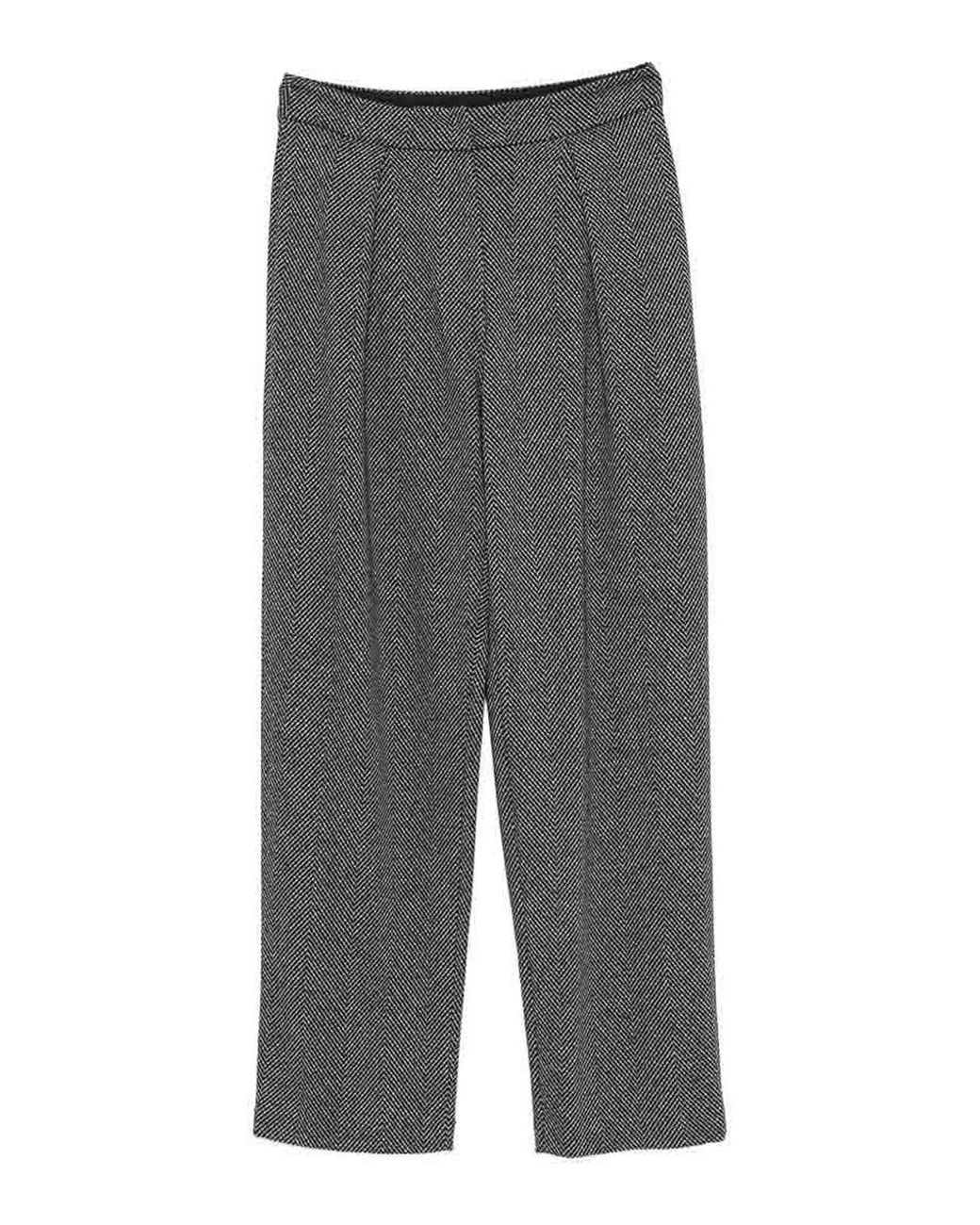 Emporio Armani Gray Cotton Trousers