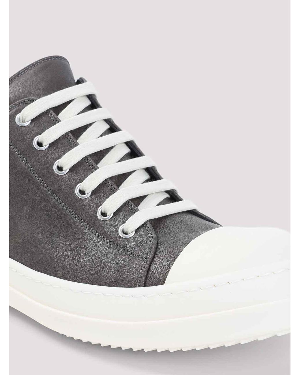 Rick Owens Black Low Sneaks Calf Leather Sneakers for men