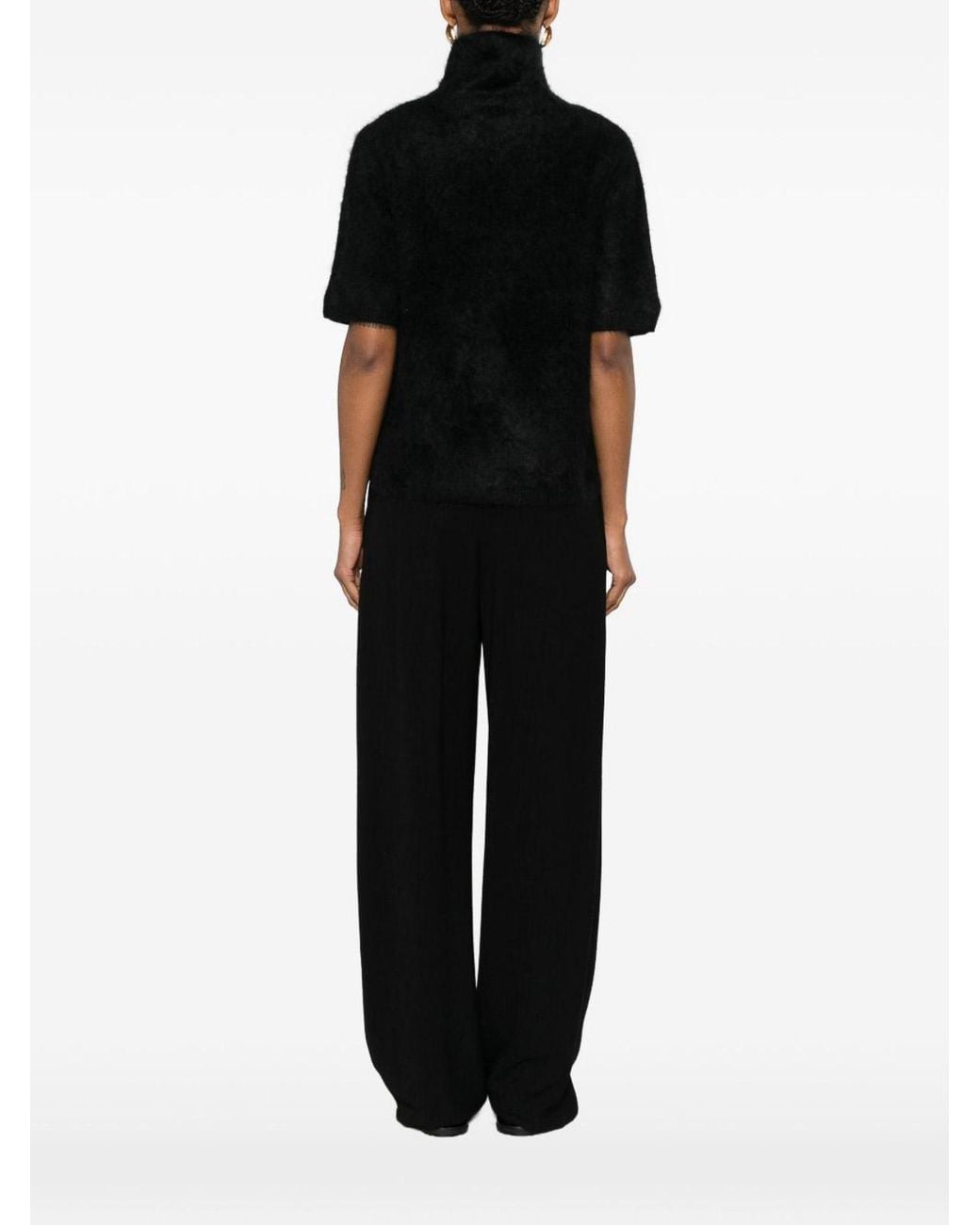 Soft Goat Black Cashmere Turtle-Neck Sweater