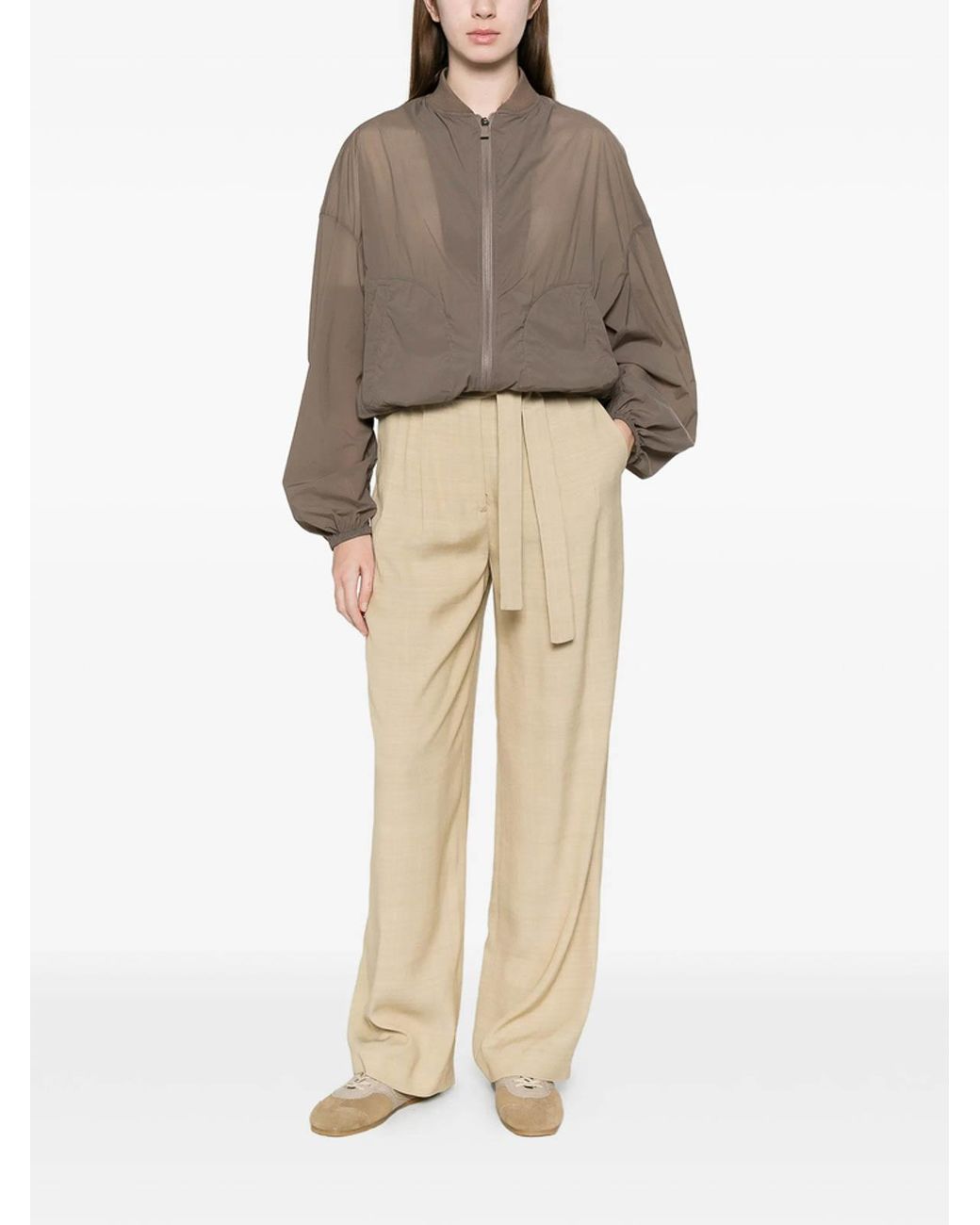 Herno Natural Casual Trousers With Belt