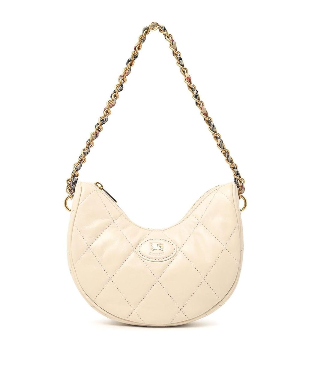 Burberry Natural Horseshoe Leather Bag