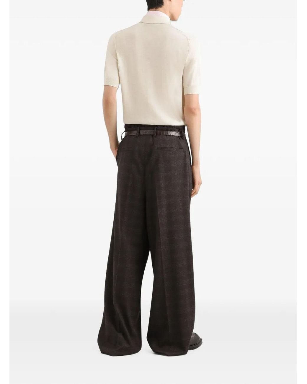 Dolce & Gabbana Brown Quadri-Check-Tartan Trousers for men