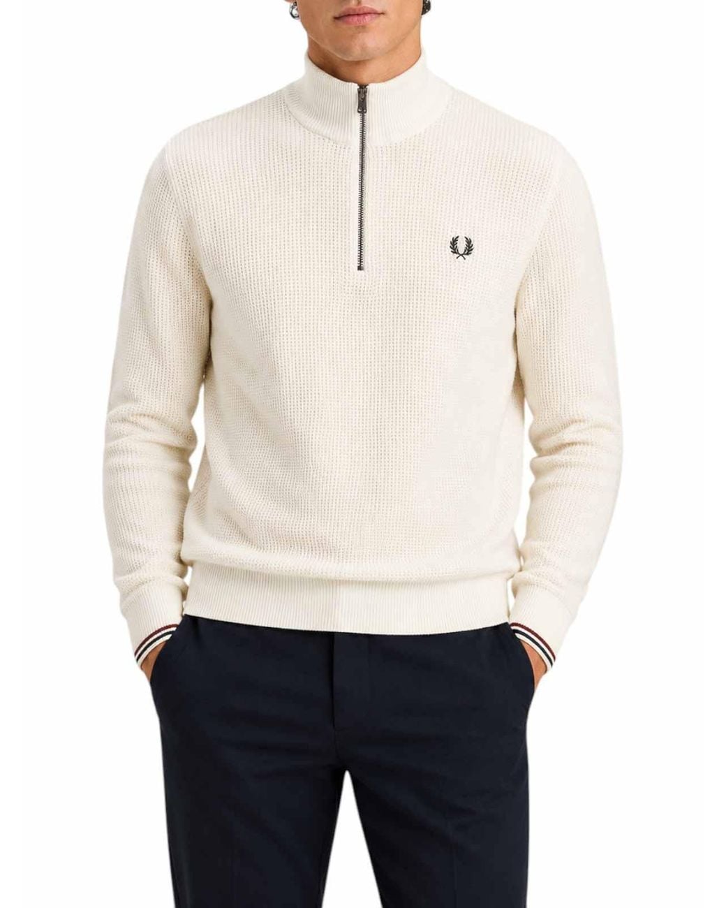 Suéter Con Cuello Alto Fred Perry de hombre de color White
