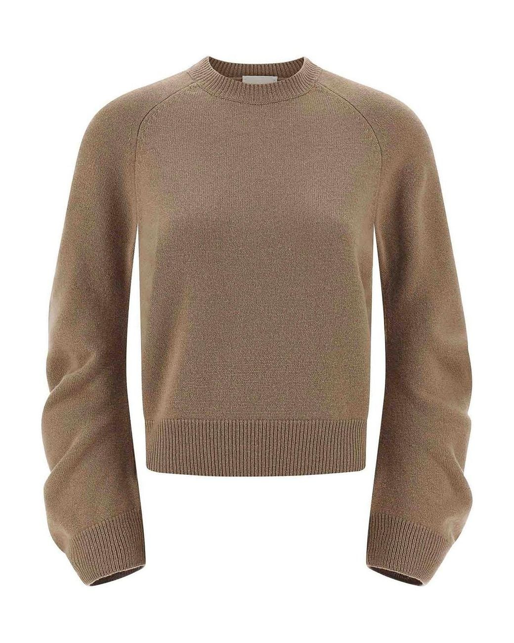 Nude Brown Curved Sleeve Sweater