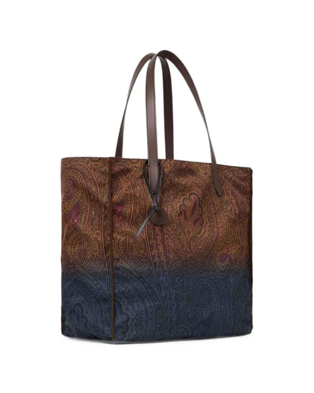 Etro Brown Nylon Shopping Bag